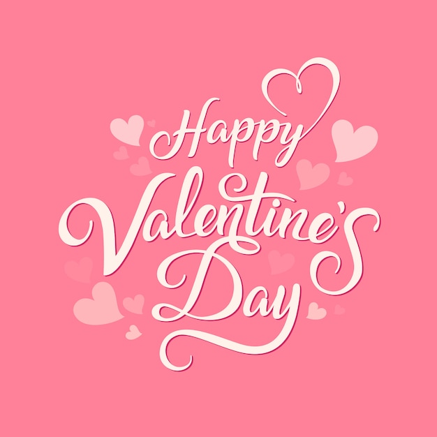 Vector hand drawn minimal valentine's day lettering background