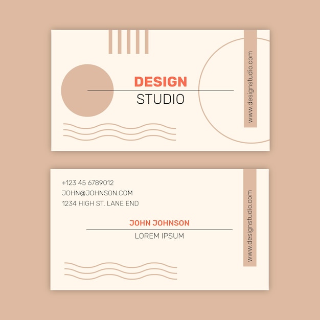 Hand drawn minimalist business card template