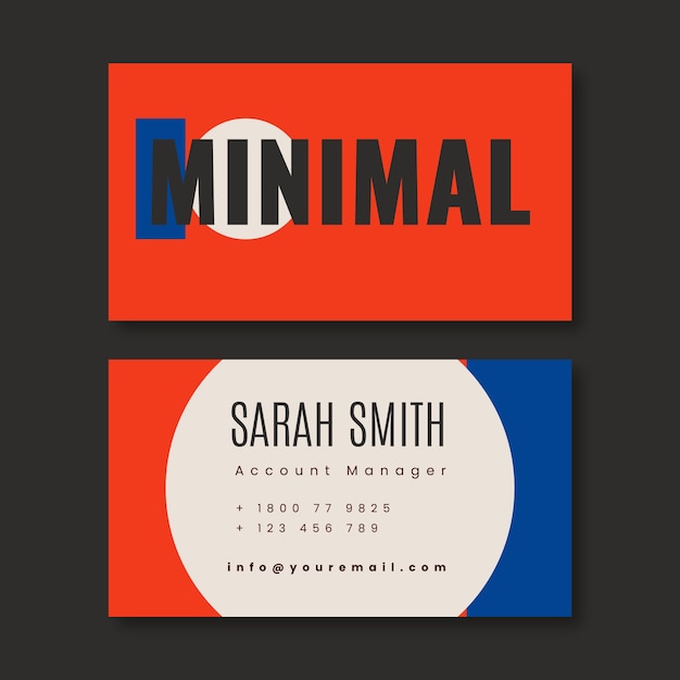 Vector hand drawn minimalist business card template