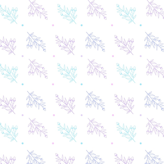 Hand drawn minimalist floral seamless pattern