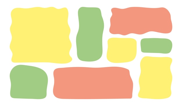 Hand drawn minimalist multicolored Textbox set Blank quote Frames template collection in