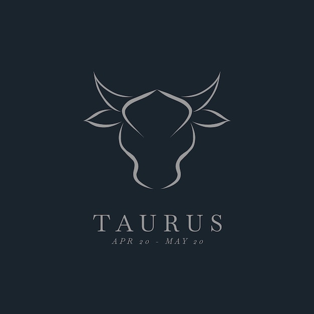 Vector hand drawn minimalist taurus logo