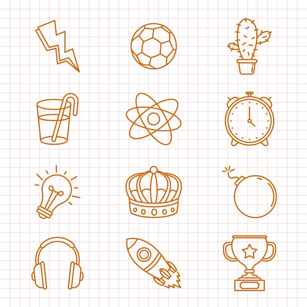 Vector hand drawn miscellaneous doodle illustration