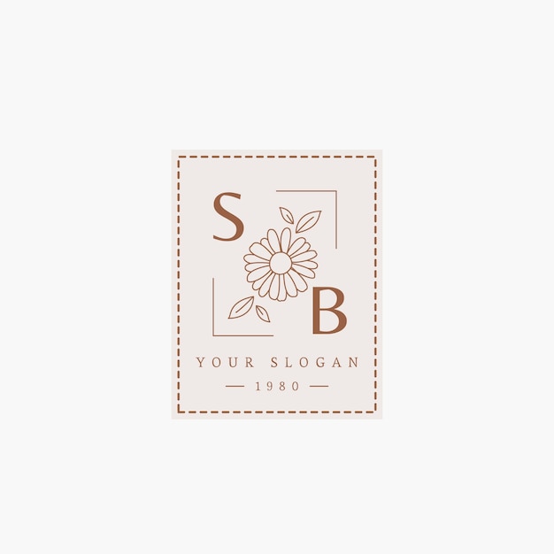 Vector hand drawn monogram logo template