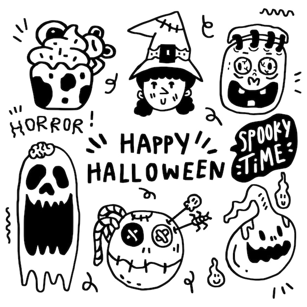 Mostro disegnato a mano di halloween