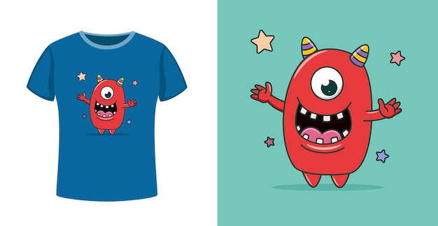 hand drawn monster for t shirt design