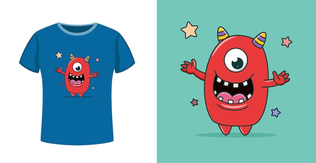 Vector hand drawn monster for t shirt design