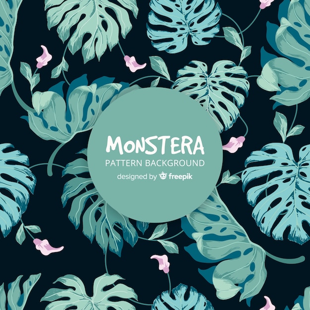 Modello di monstera disegnato a mano