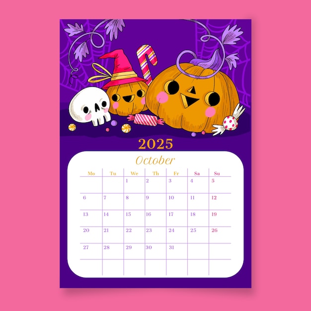 Hand drawn monthly planner template