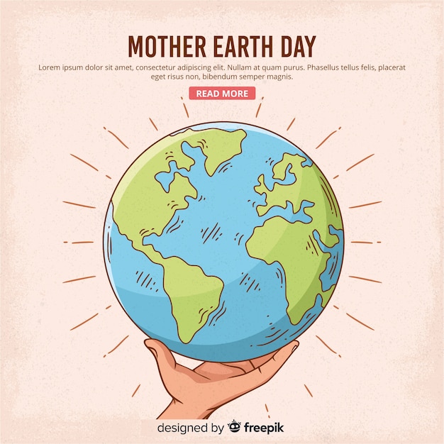 Hand drawn mother earth day background