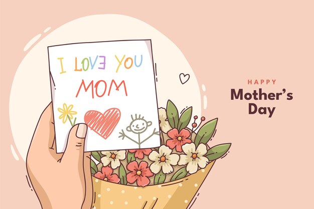 Vector hand drawn mother's day background