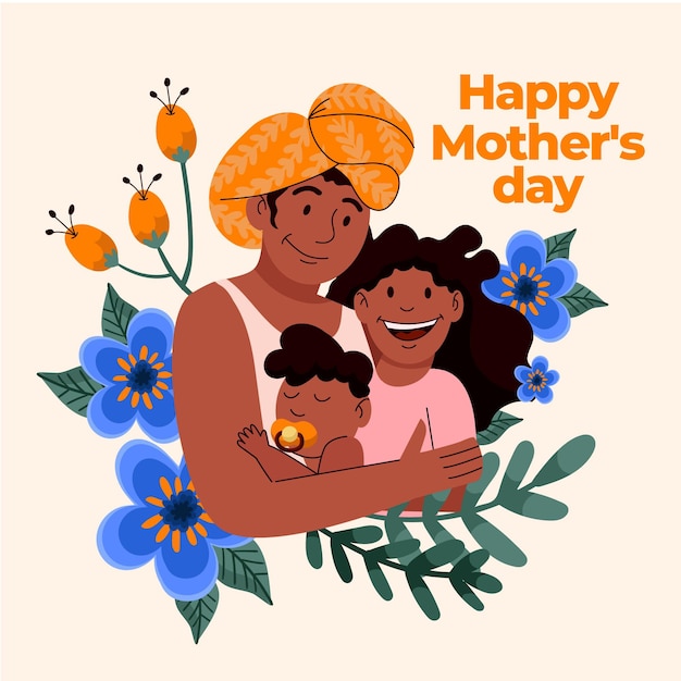 Hand drawn mother's day illustration