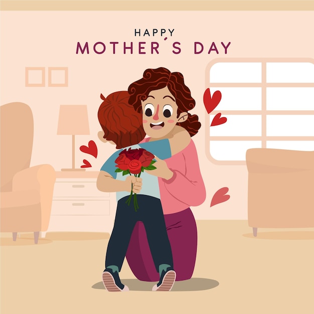 hand drawn mother's day illustration