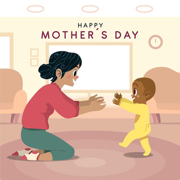 Hand drawn mother's day illustration