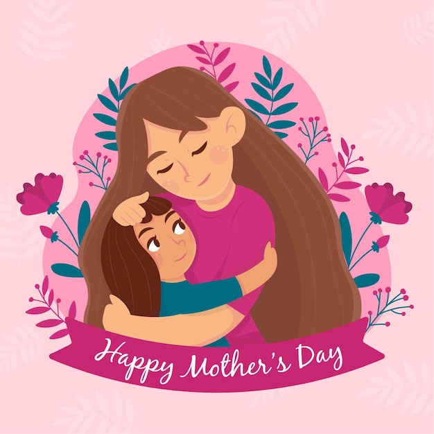 Hand drawn mother's day illustration