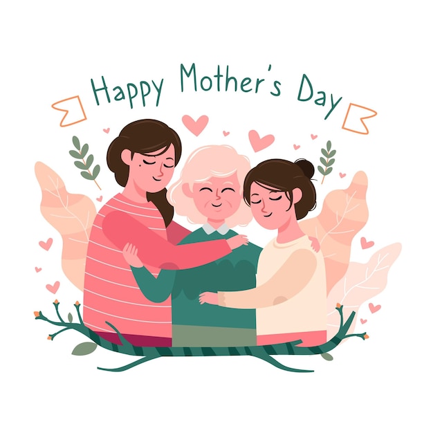 Hand drawn mother's day illustration