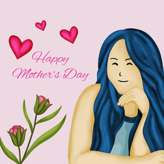 Hand drawn mother's day illustration