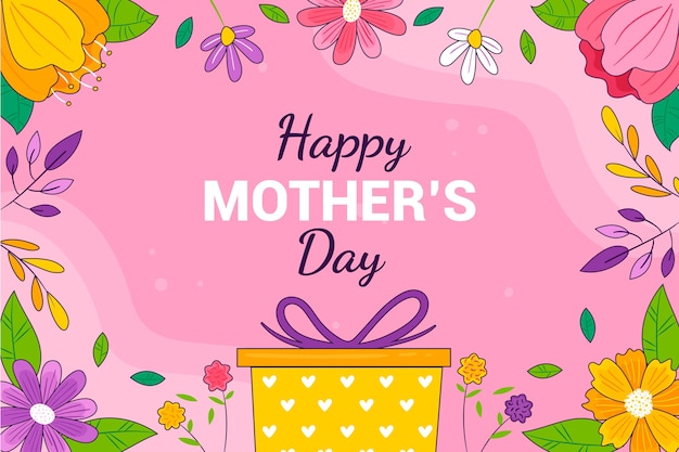 Hand drawn mothers day background