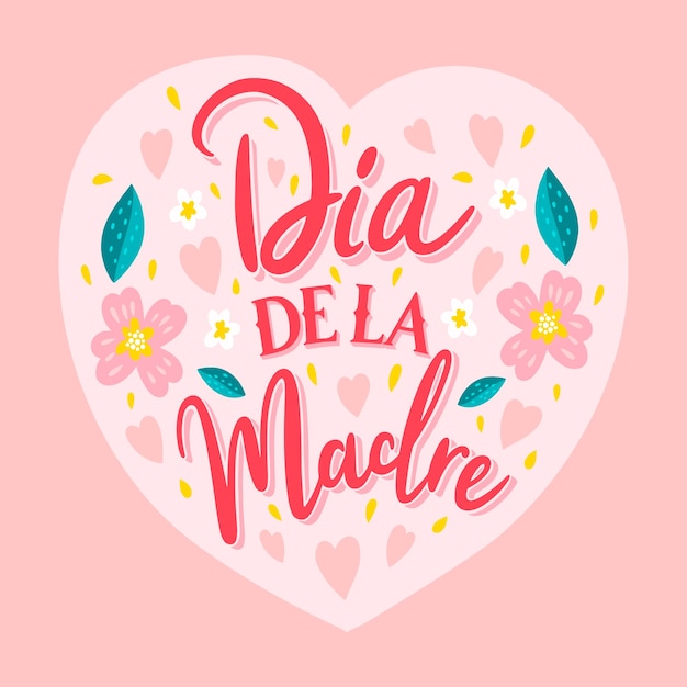 Vector hand drawn mothers day lettering in spanish