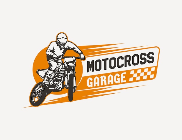 Hand Drawn Motorcross Adventure Club Logo Badge