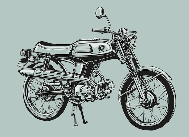 Premium Vector  A drawing of a motorcycle with the word honda on it