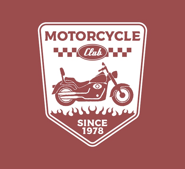 Distintivo del logo del club motociclistico disegnato a mano