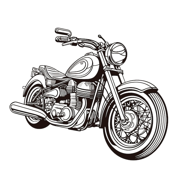 Vector hand drawn motorcycle illustration