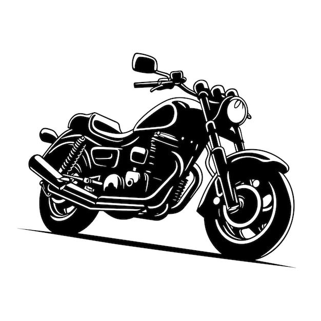 Hand drawn motorcycle isolated on white background coloring page black and white