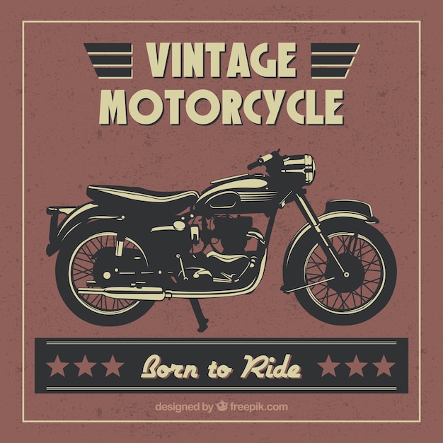 Vector hand-drawn motorcycle vintage background