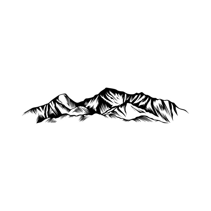 Hand drawn mountain silhouette