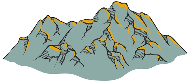 ベクトル 手描き山色ベクトル図