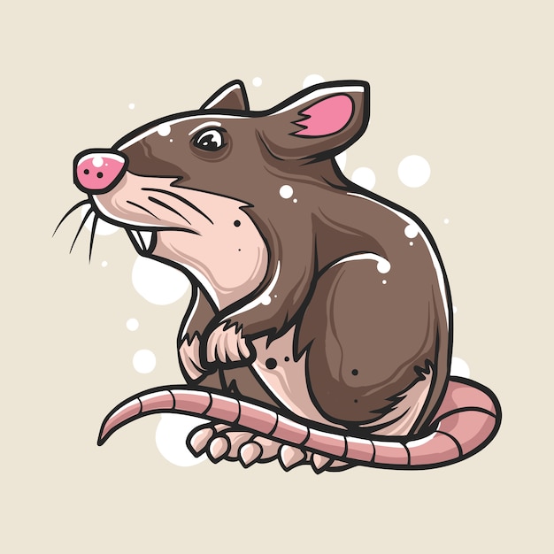 Vector hand drawn of mouse illustration