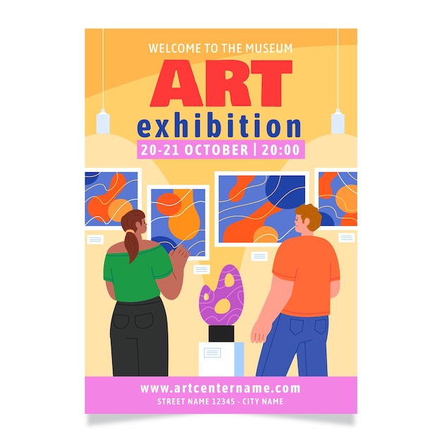 hand drawn museum invitation