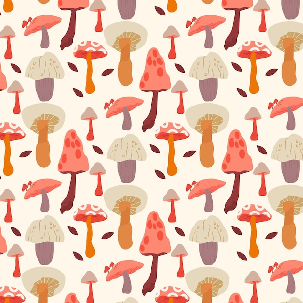 Premium Vector | Hand drawn mushroom pattern