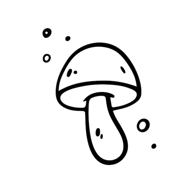 Hand drawn mushroom Vector illustration in Doodle style