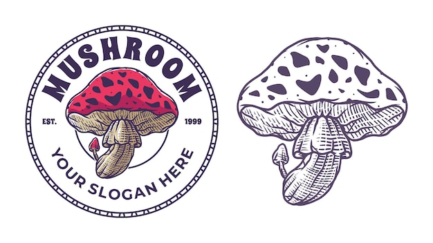 Hand drawn mushroom