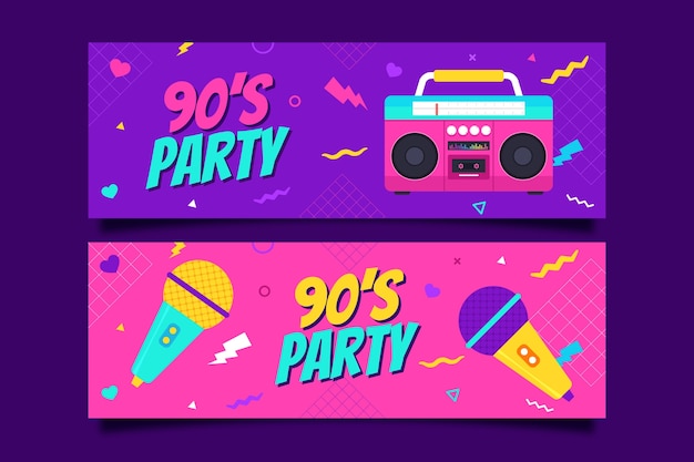 hand drawn music festival horizontal banner