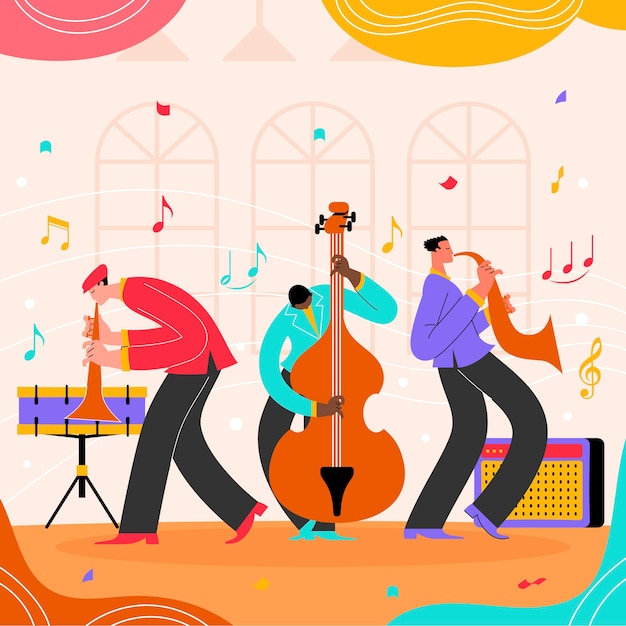 Vector hand drawn music festival illustration