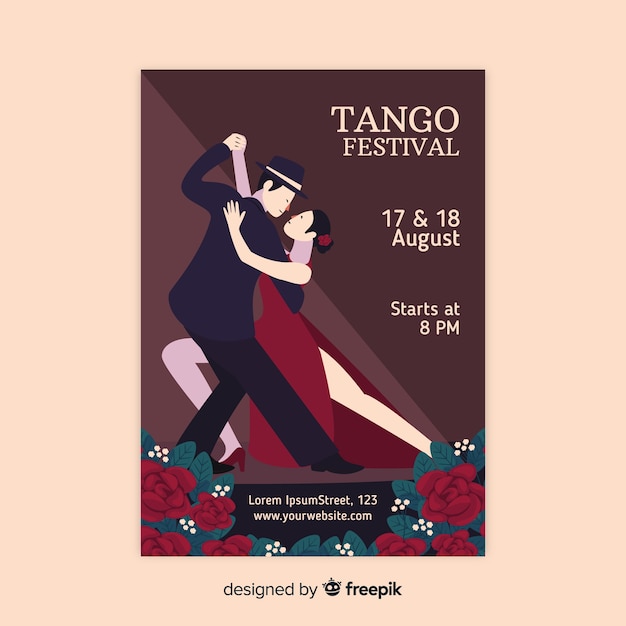 Hand drawn music festival poster template