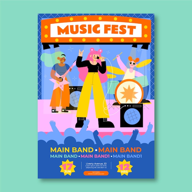 hand drawn music festival poster