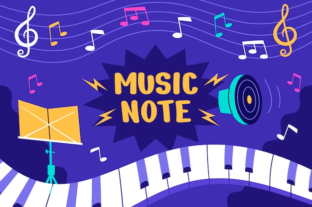 Hand drawn music notes illustration