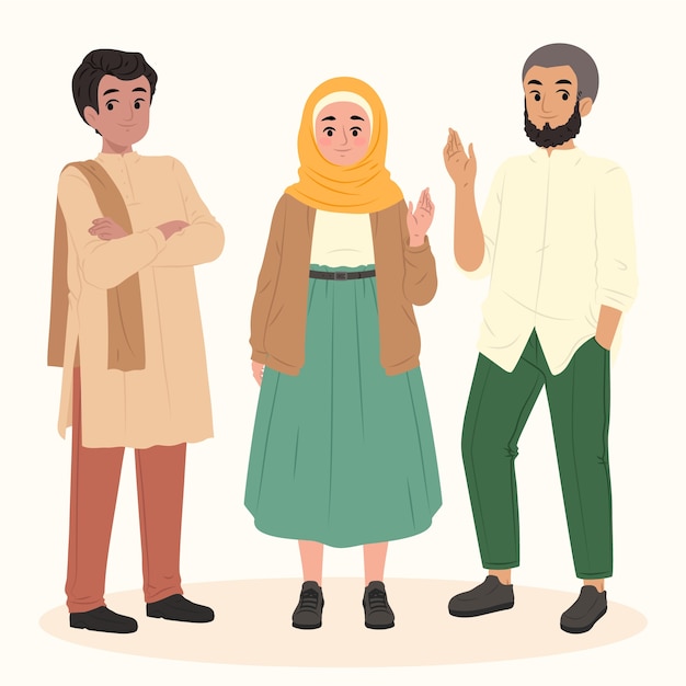 手描きのイスラム教徒のイラスト