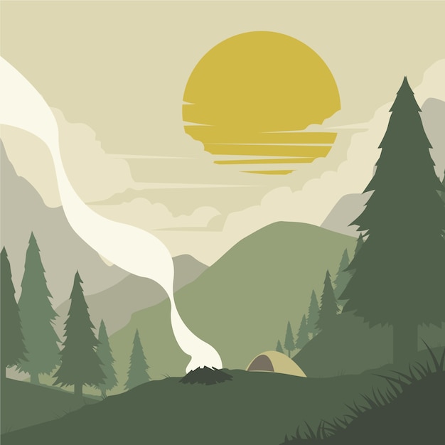hand drawn muted colors illustration
