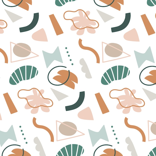 Vector hand drawn muted colors pattern design