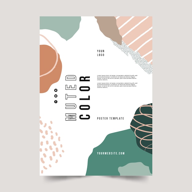 Vector hand drawn muted colors poster design