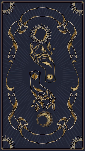 hand drawn mystical tarot mobile wallpaper