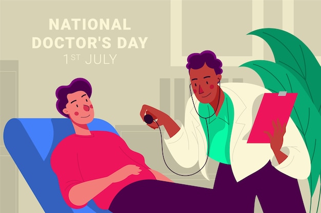 Vector hand drawn national doctor's day illustration