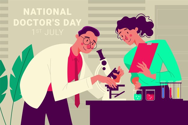 Hand drawn national doctor's day illustration