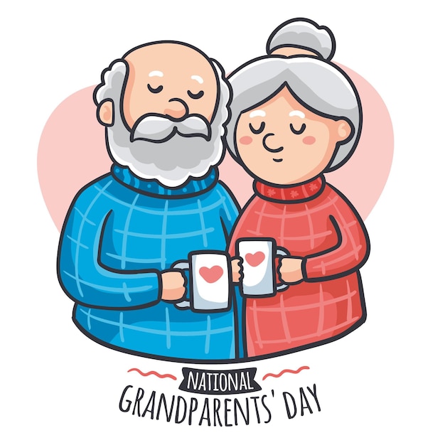 Hand drawn national grandparents day usa