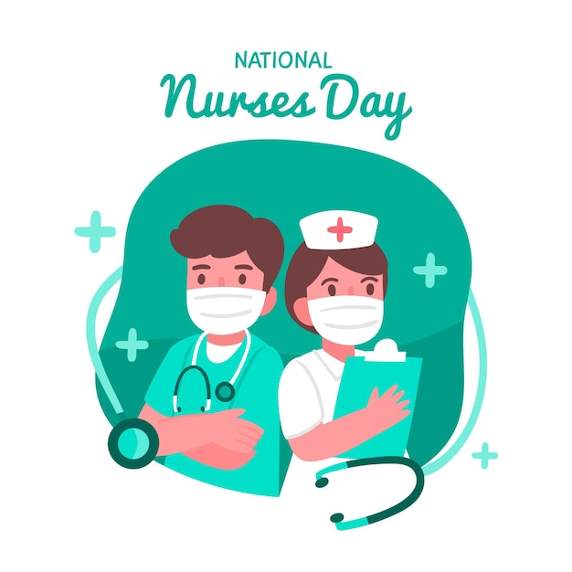 Hand drawn national nurses day illustration